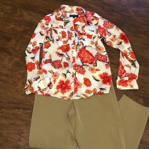 Vibrant floral Jones New Your blouse